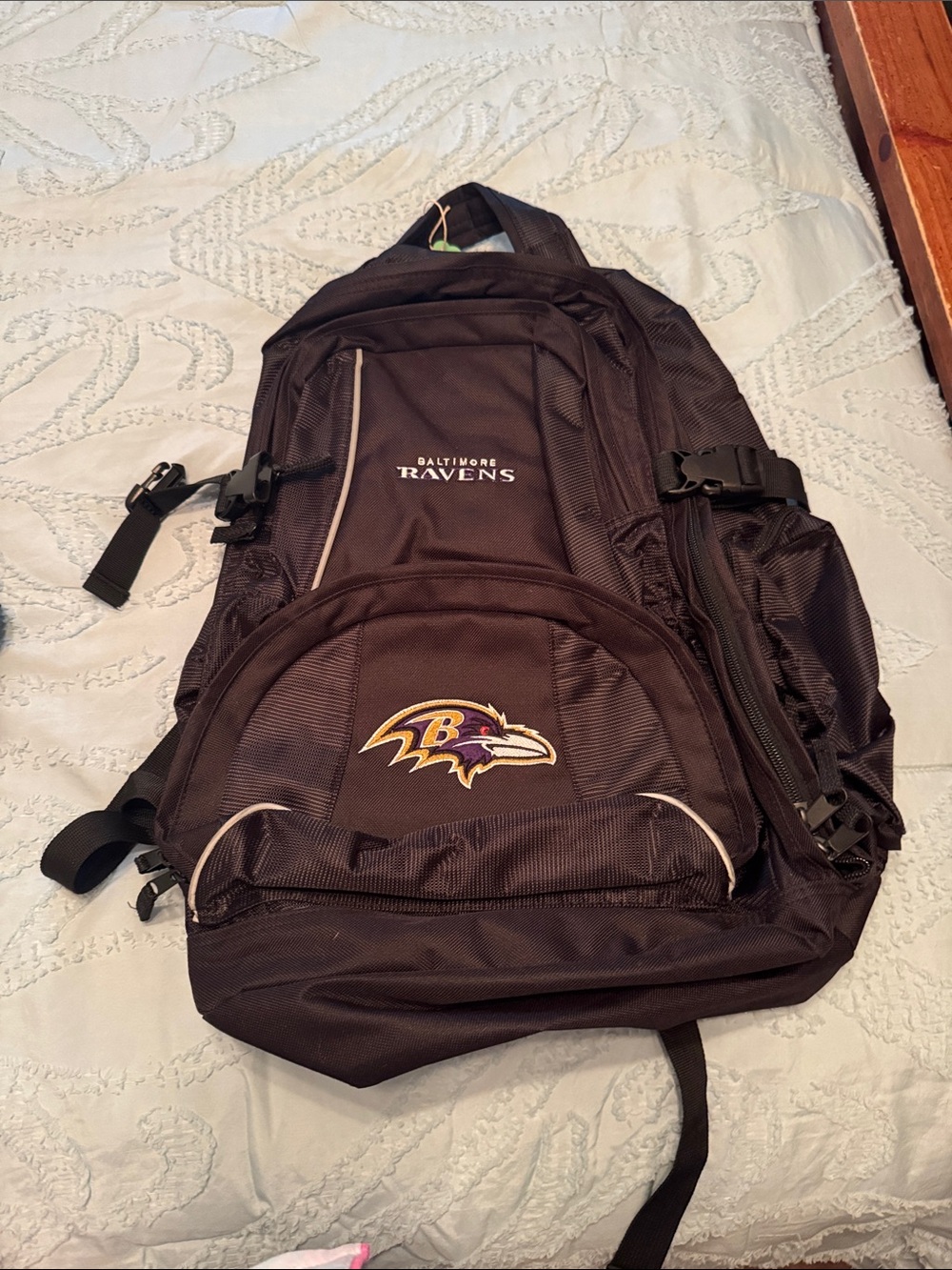 NFL Baltimore Ravens Black and Purple Team Backpack